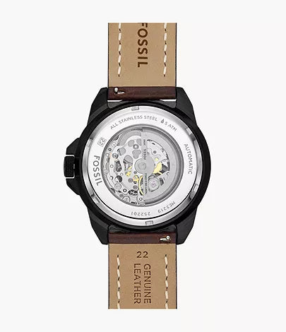 FOSSIL BRONSON AUTOMATIC BROWN LEATHER