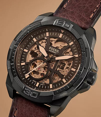 FOSSIL BRONSON AUTOMATIC BROWN LEATHER
