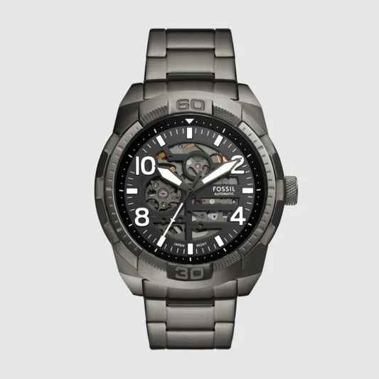 This 48mm Bronson features a black satin dial, automatic movement and smoke stainless steel bracelet.Dial Color:Black,Strap Color:Smoke,Code:ME3255